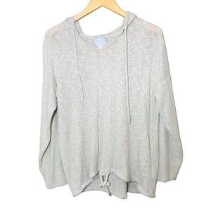 SUNDAY Linen Blend Mix Knit Hoodie Pullover Sweatshirt Size 2X